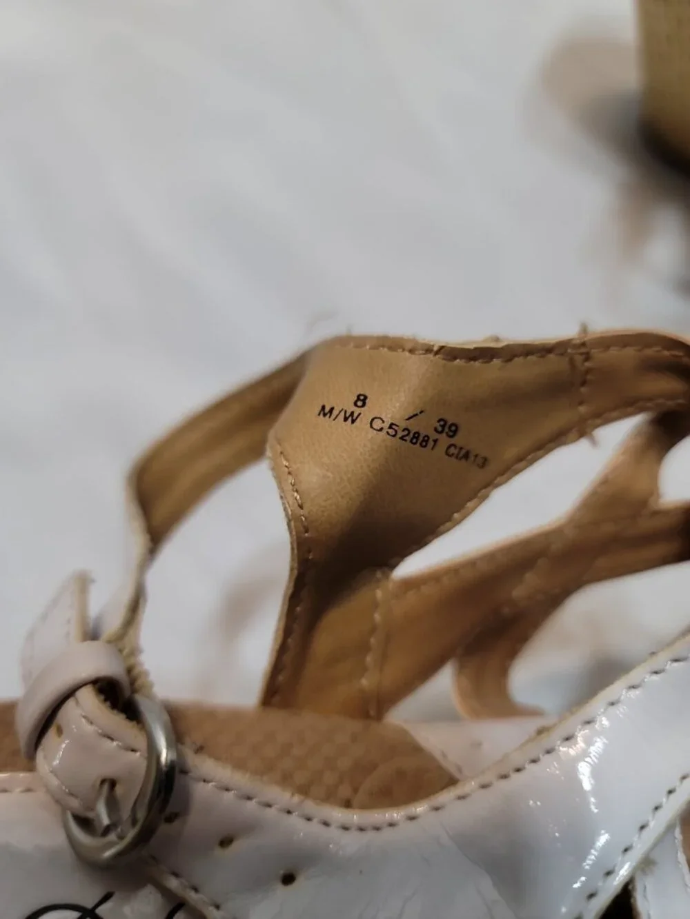 BOC Born Concept White Strappy Wedge Sandals Size 8